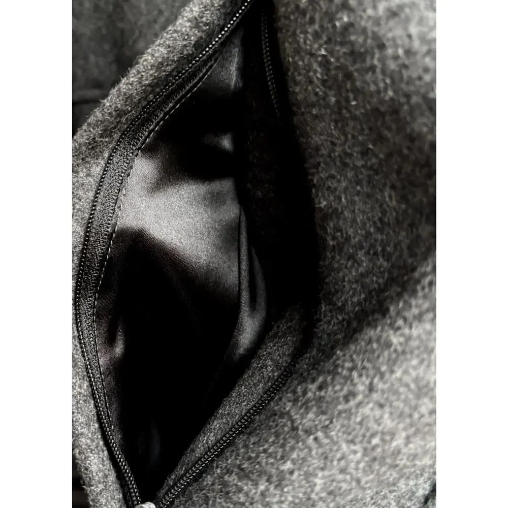 Nike Jordan Jumpman Wool‎ Blend Hooded Varsity Jacket Bomber Snap Black Gray M